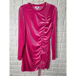 Juicy by Juicy Couture velour Women's XL dress Pink Ruched dress Stretch NWT